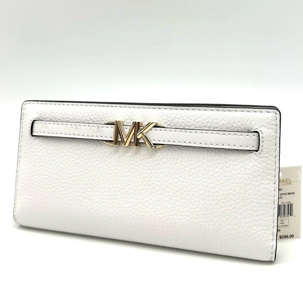Michael Kors Reed Large Snap Bifold Wallet Optic White